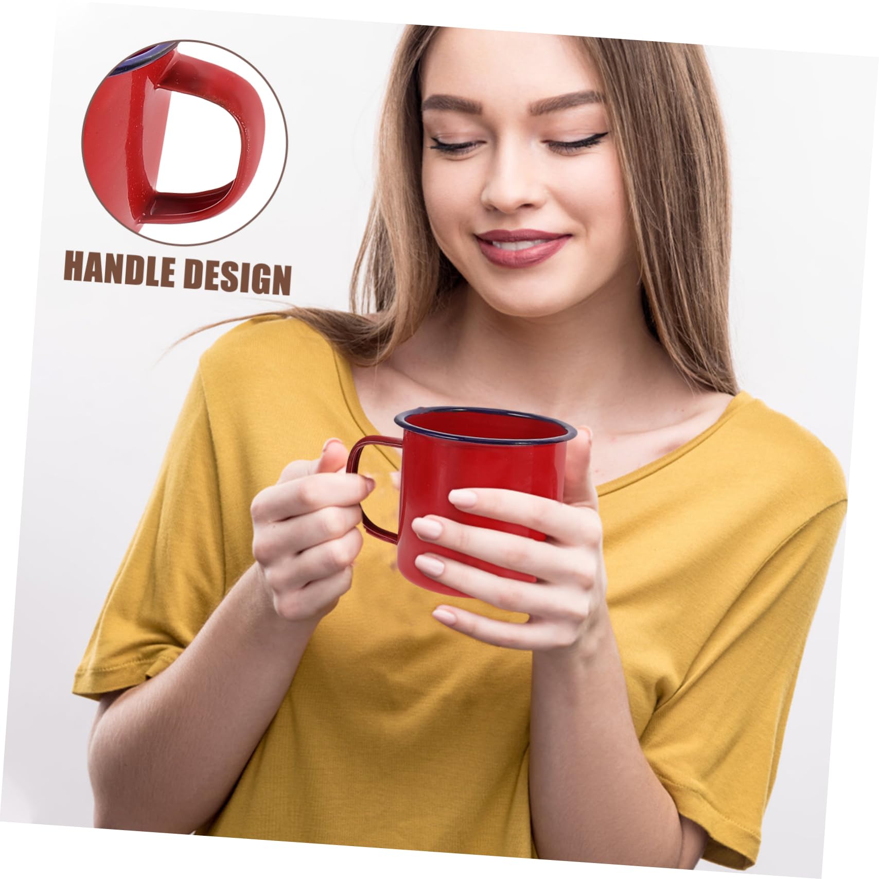 Healifty enamel mug 350ml versatile cup for tea or latte at home.