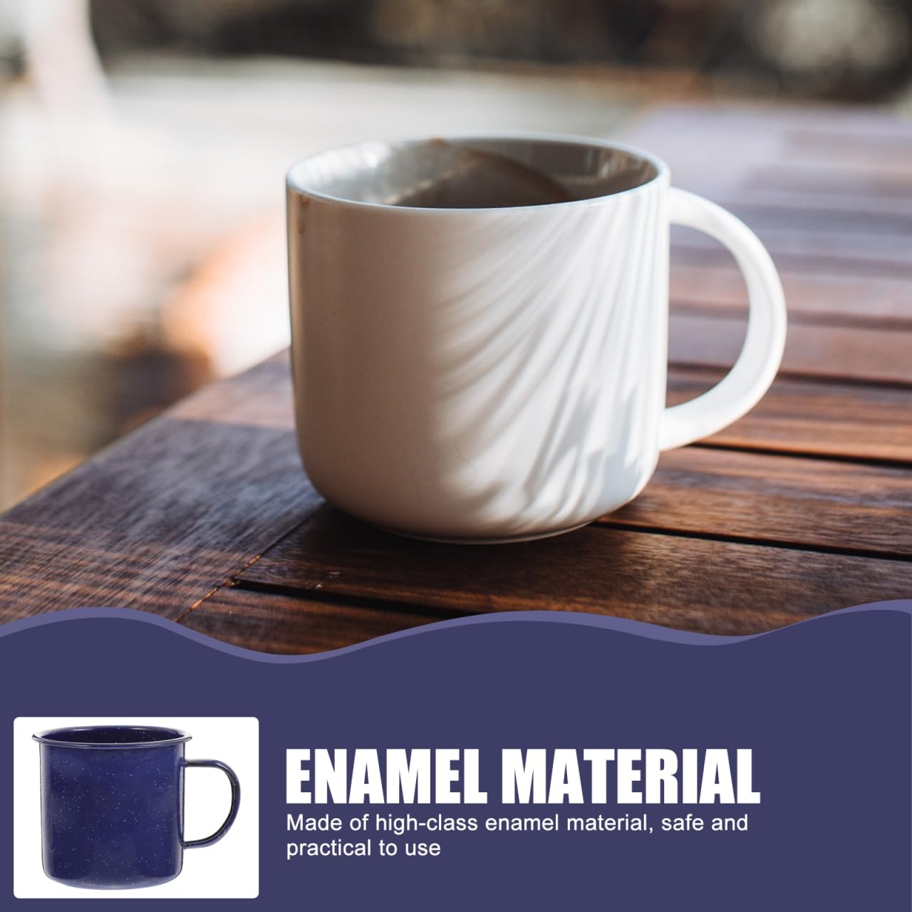 Healifty enamel mug easy-clean surface for quick cleanup after meals