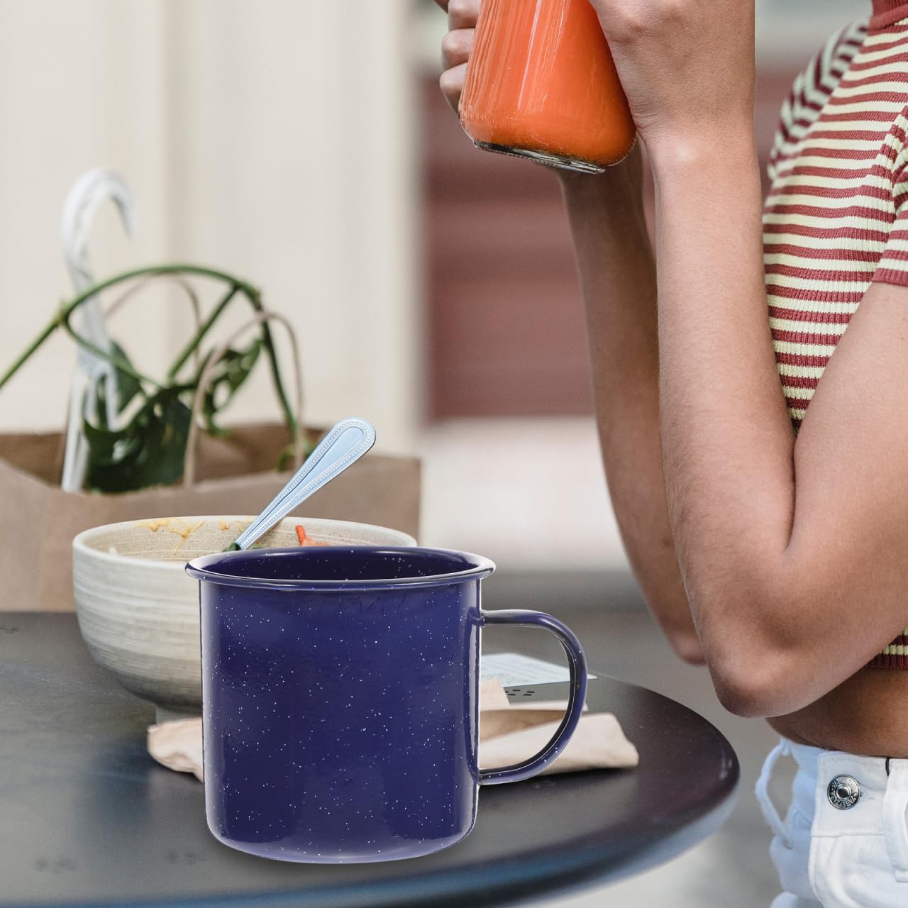 Healifty enamel mug suitable for milk tea or water during daily routines