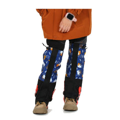 HEARSO leg gaiters blue large front view protects shoes from snow and mud