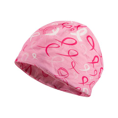 Front view of pink Heart Beanie Chemo Hat