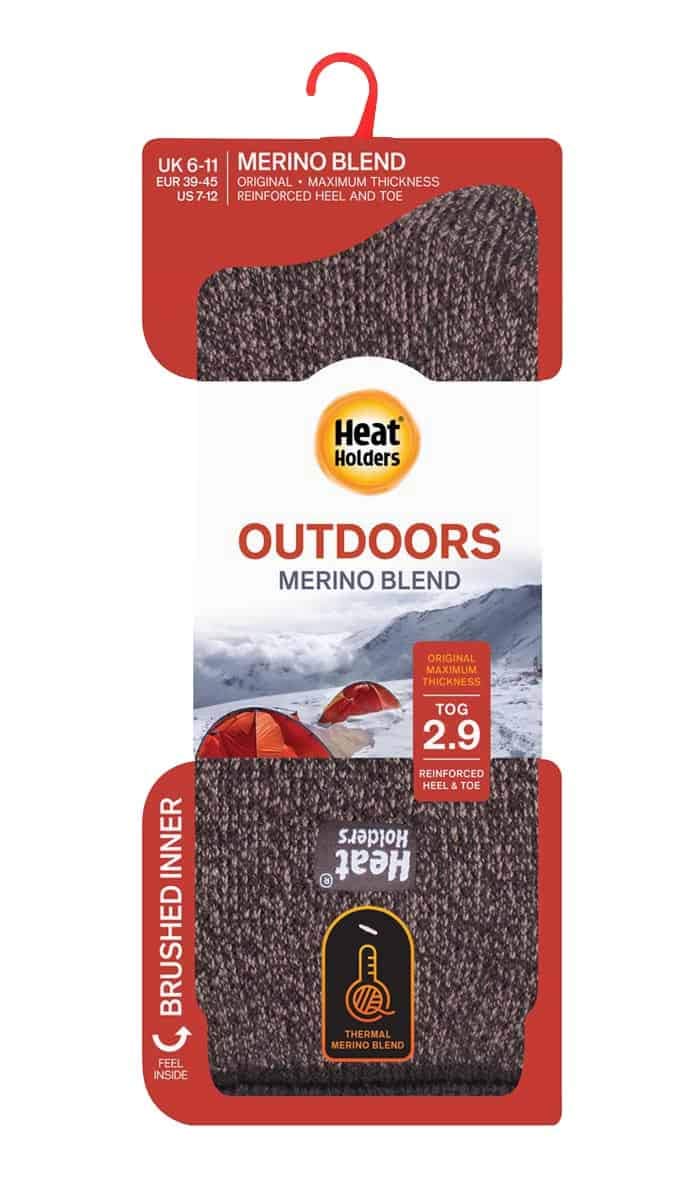 HEAT HOLDERS Merino socks 2.9 TOG image underscores strong insulation.