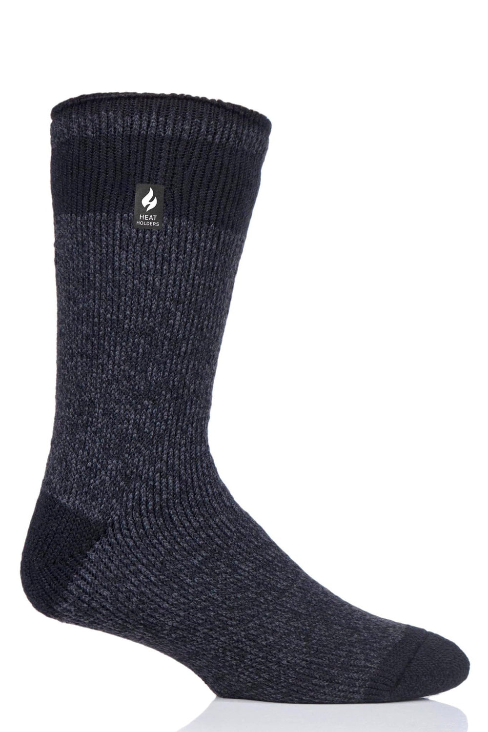 HEAT HOLDERS Men's Rook Original Block Twist Crew Socks soft fabric close-up for cozy, day-long wear.