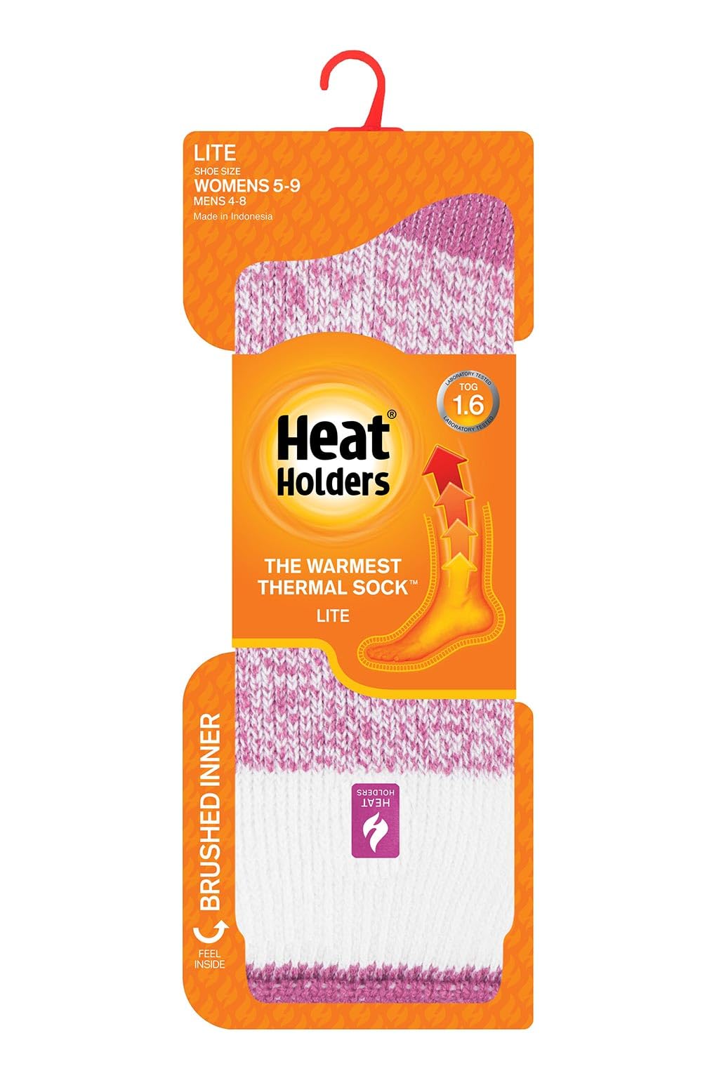 HEAT HOLDERS Viola LITE Twist Crew Sock side view emphasizes ribbed cuff for non-binding comfort.