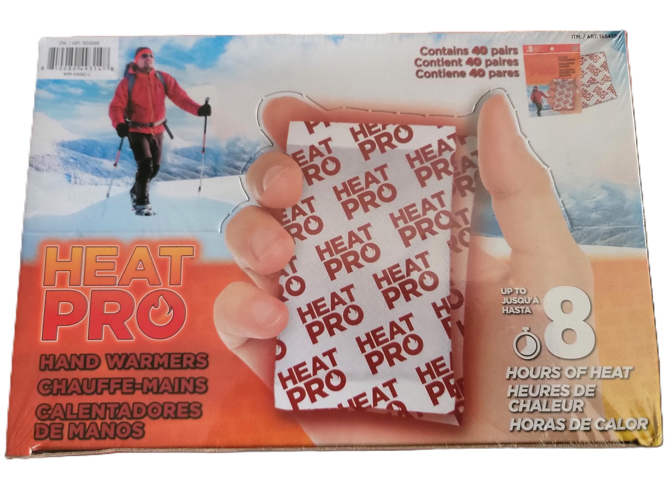 Heat Pro hand warmers box of 40 pairs delivers all-day warmth for outdoor activities
