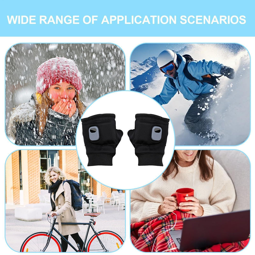 Heated fingerless gloves offering three-second fast heating for outdoor comfort