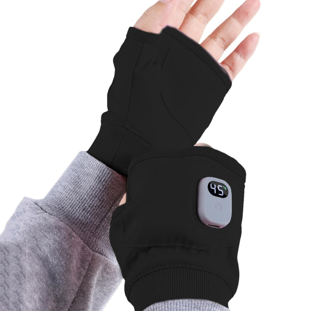 Heated fingerless gloves charge via USB Type-C for quick recharging