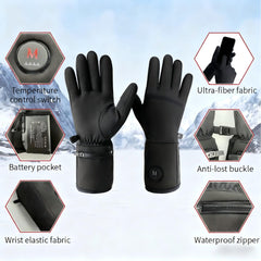 Heated Glove Liners with battery indicator showing remaining power at a glance.