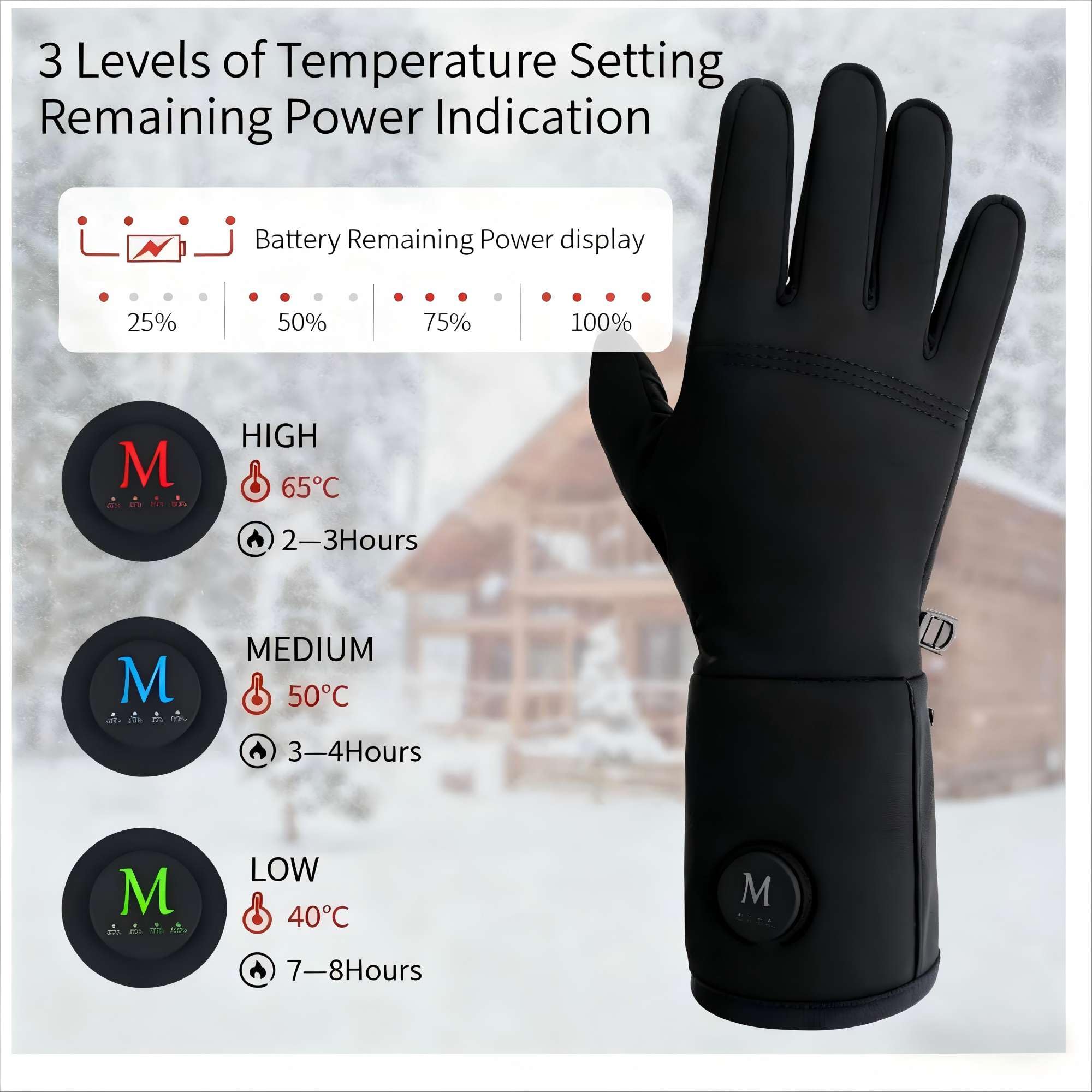 Heated Glove Liners heat up in 30 seconds for rapid warmth.
