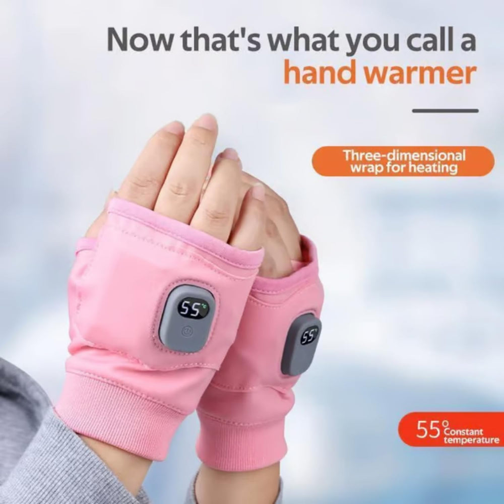 Heated Gloves pink three heating levels offer personalized comfort outdoors.
