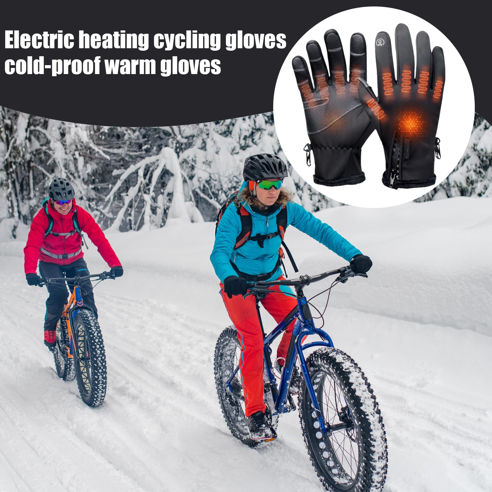 Heated Gloves with battery pack provides long-lasting warmth on the go.
