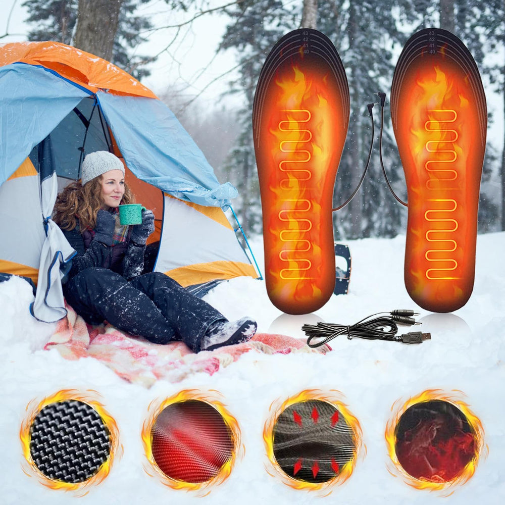 Heated insoles support hunting, fishing, and camping with long-lasting comfort.