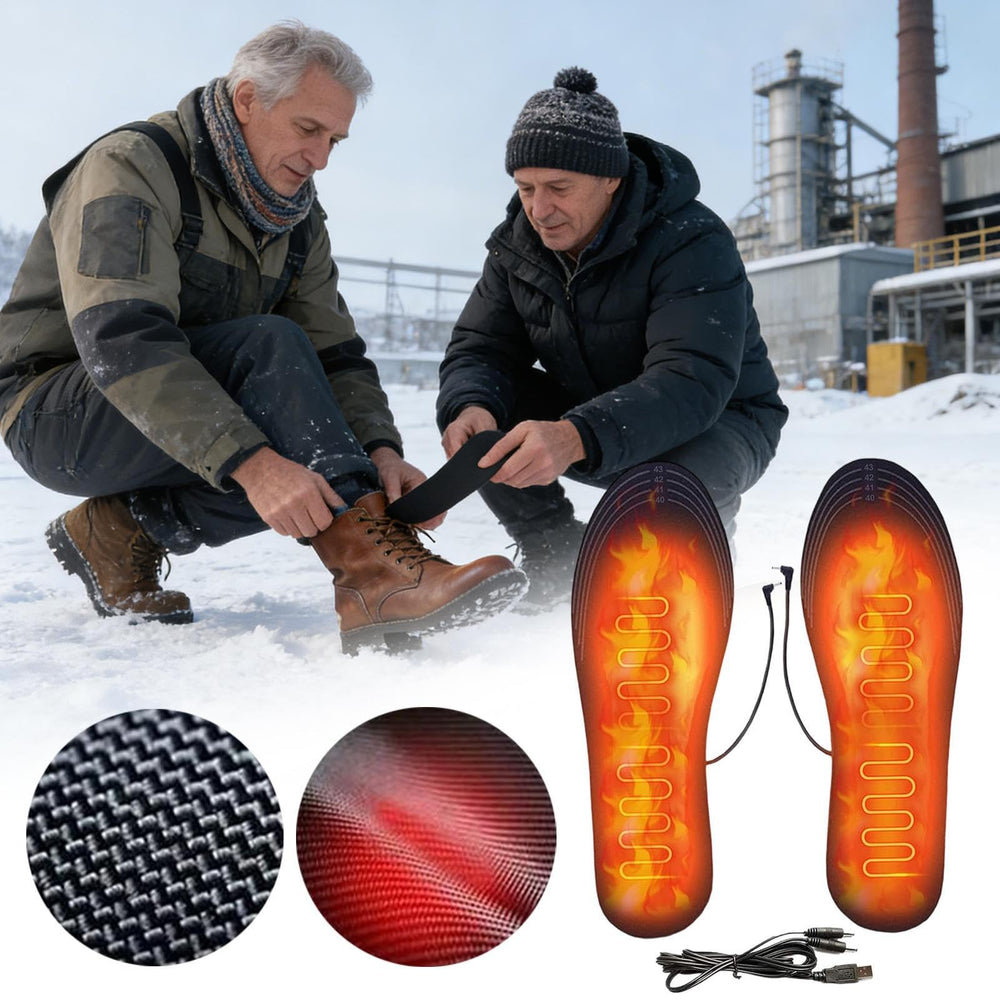 Heated shoe insoles ideal for camping in cold conditions and outdoor chill.