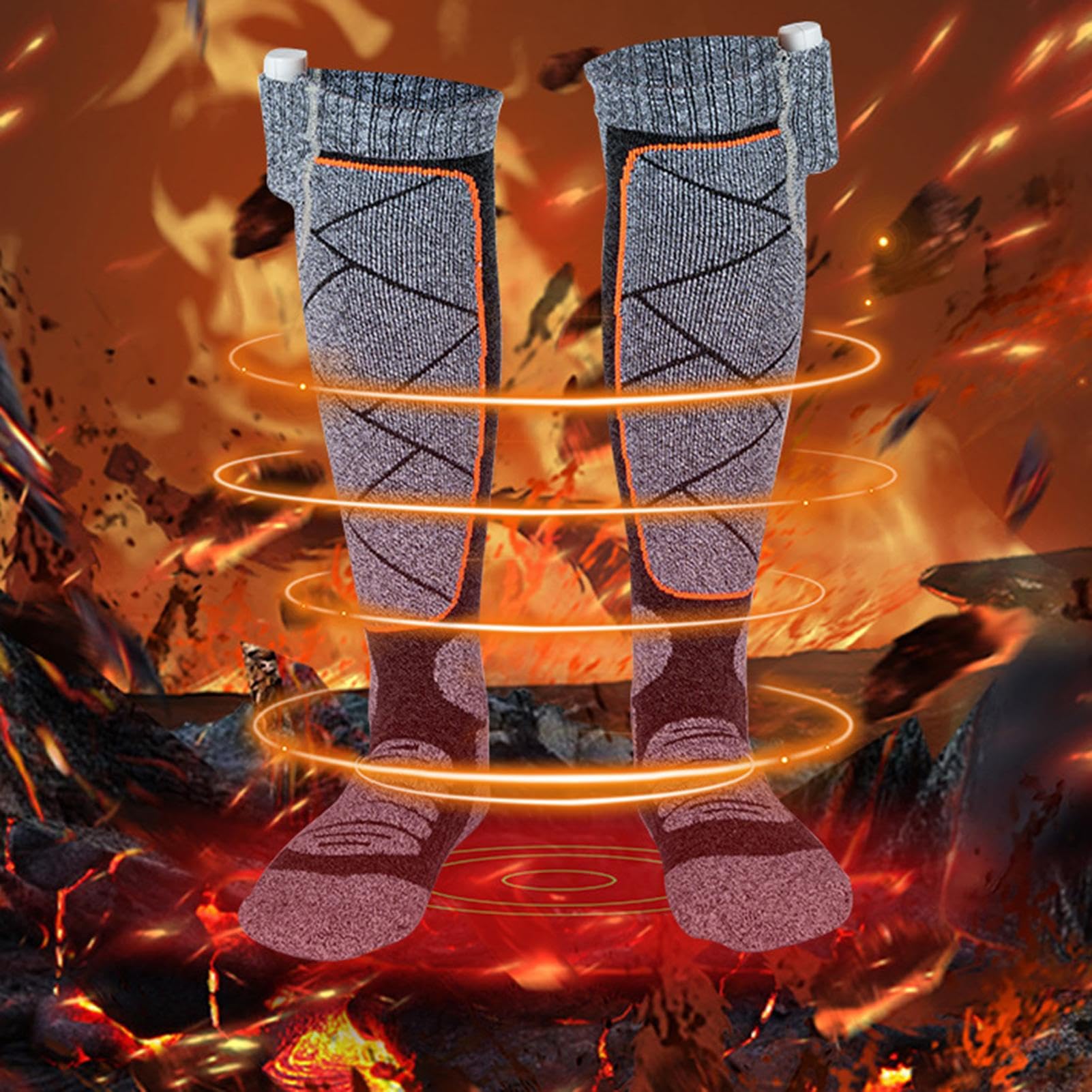 Elastic-fit heated socks suitable for both men and women
