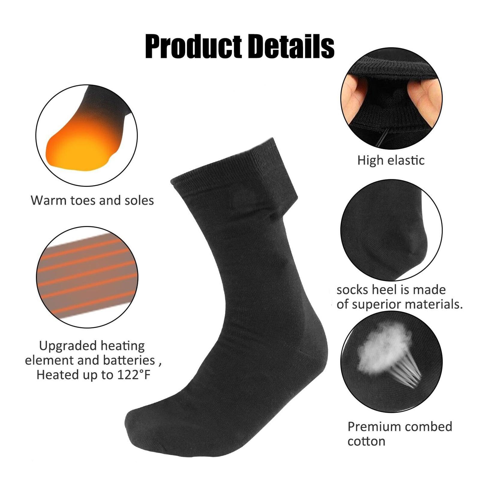 Heated Socks ideal for skiing and hiking in freezing conditions.