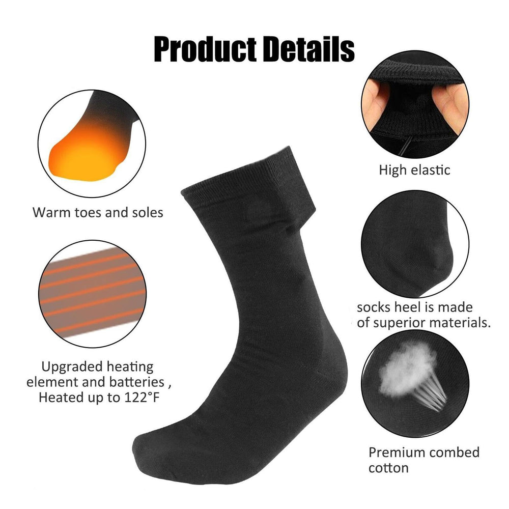 Heated Socks ideal for skiing and hiking in freezing conditions.