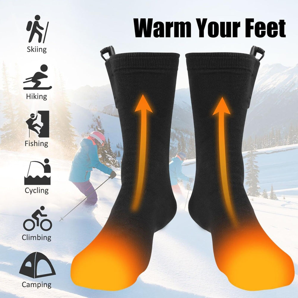 Heated Socks quick-heat feature demonstrated for rapid warmth in 3 seconds.