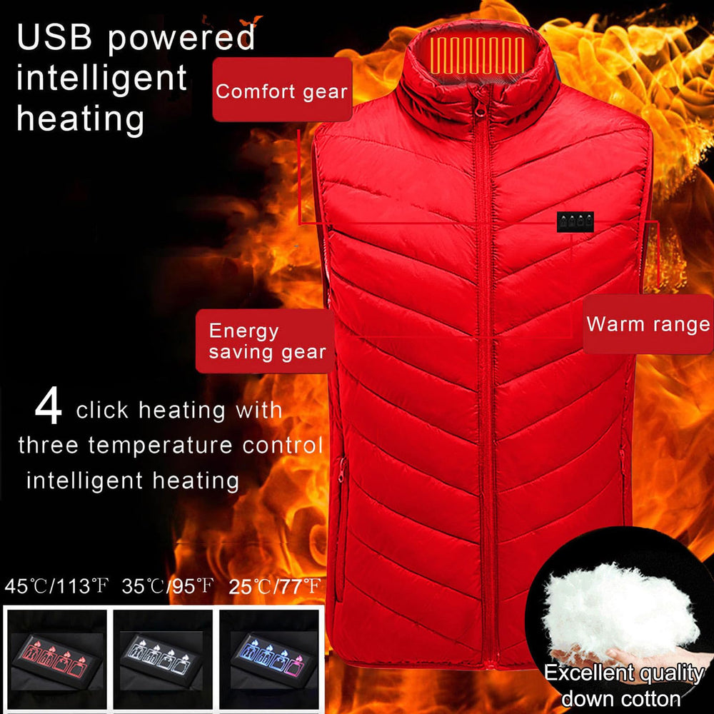 Heated Vest ideal for snow, hiking, and chilly commutes.