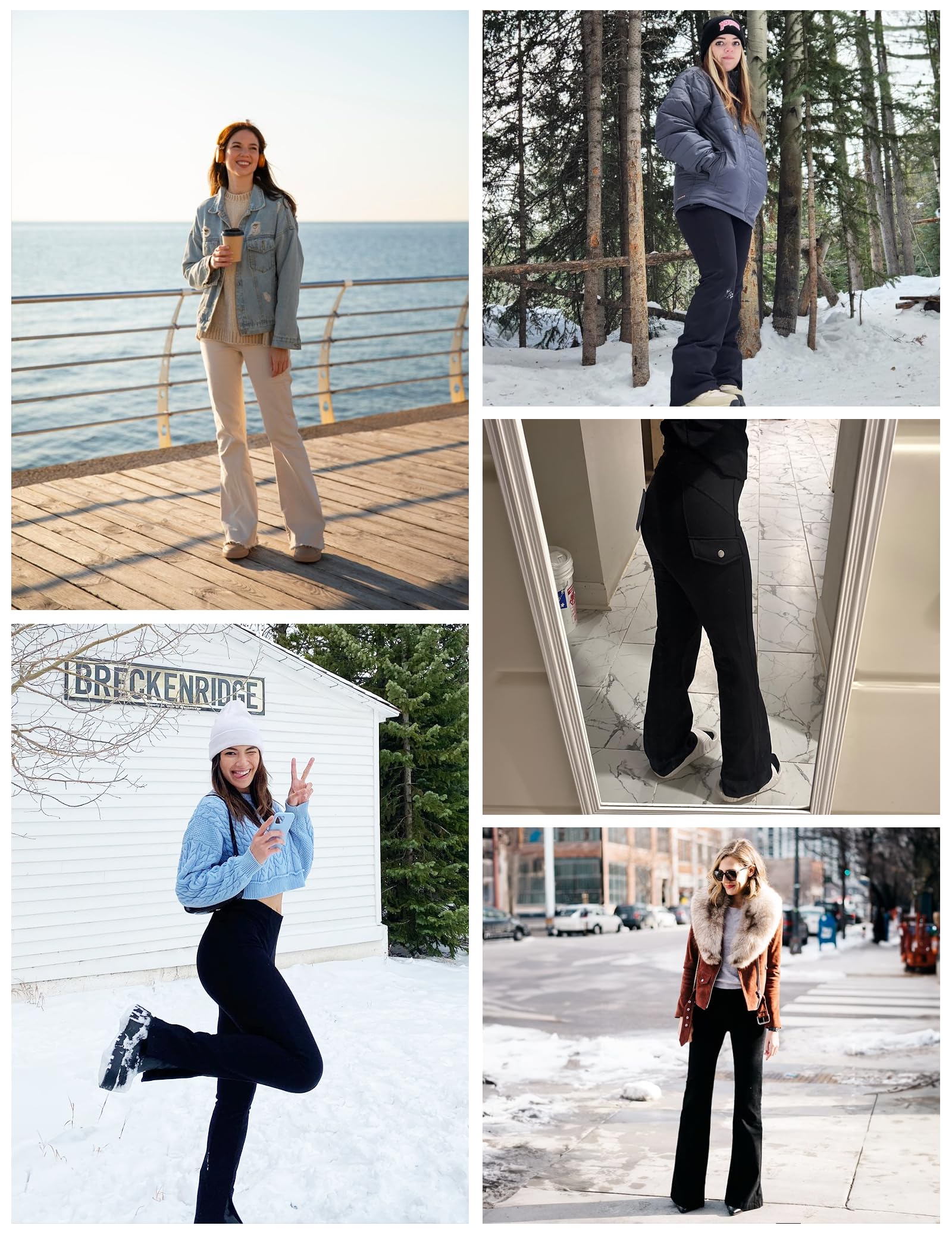 Heathyoga cargo pants on trail in action highlighting warmth and mobility.