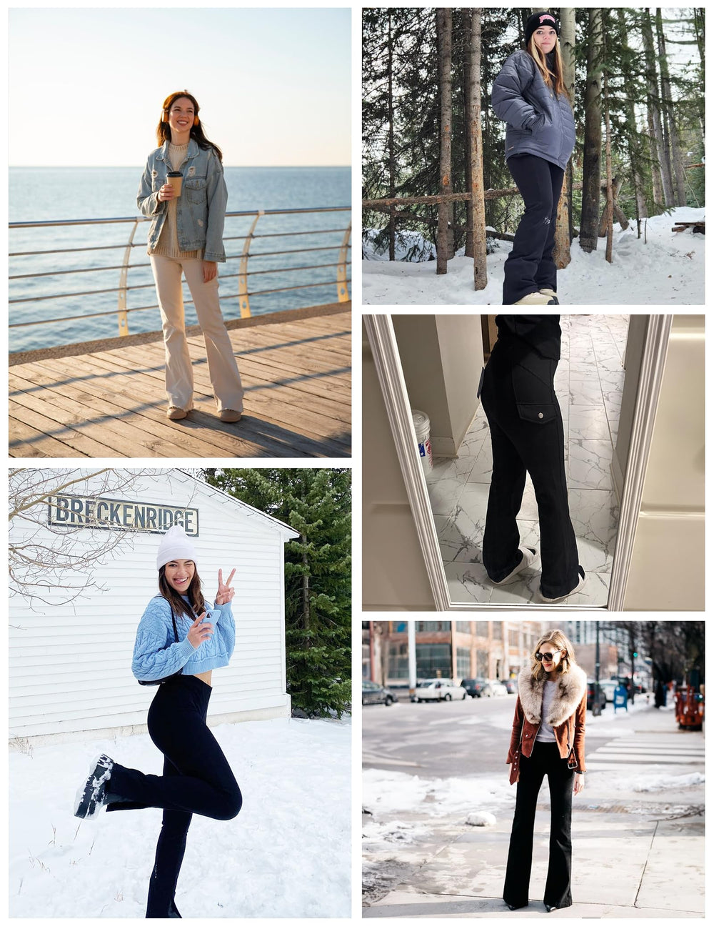 Heathyoga cargo pants on trail in action highlighting warmth and mobility.