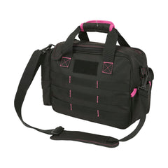 Carrying options: heavy-duty web handles, padded grip, and adjustable shoulder strap with mesh back
