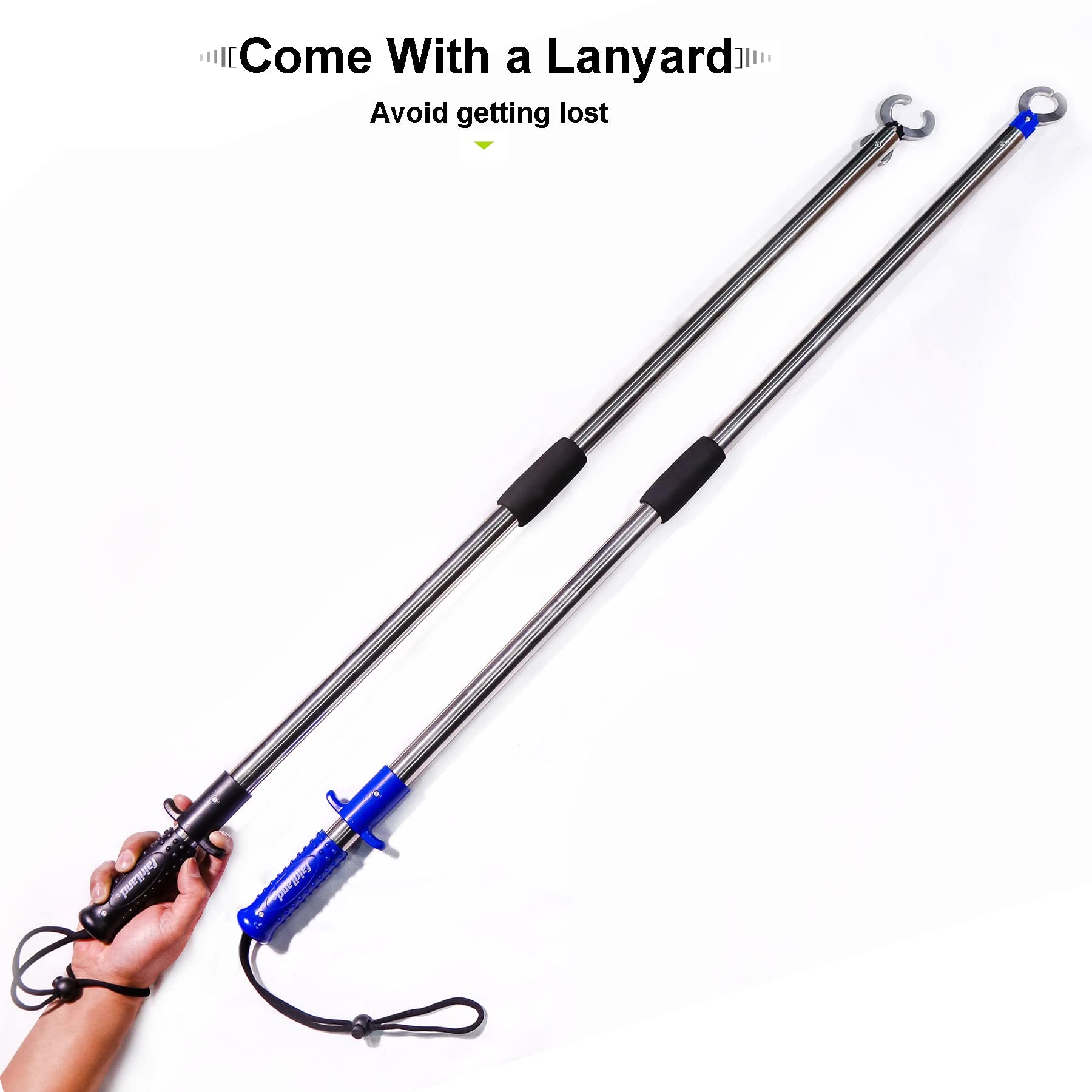 Wrist lanyard and storage bag included with the gripper