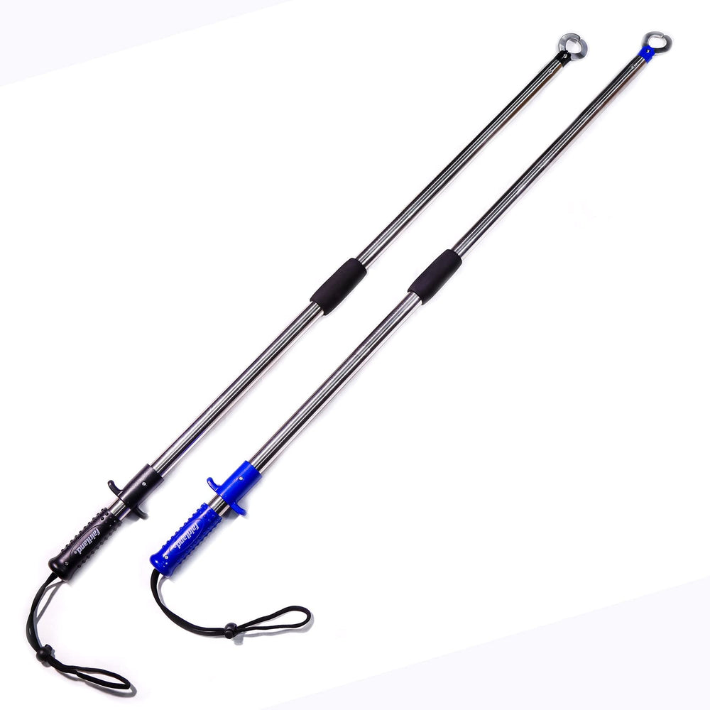 Blue storage bag for secure transport with the fish gripper