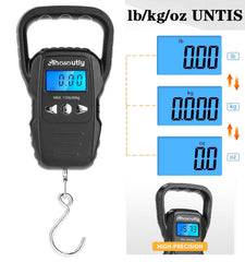 Heavy-duty stainless steel hook on fishing scale