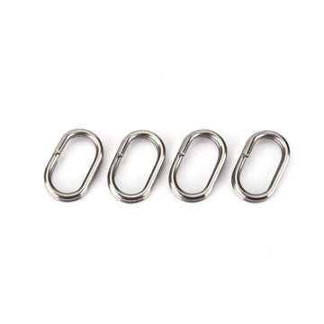 Stainless steel oval split rings with swivels for fishing tackle