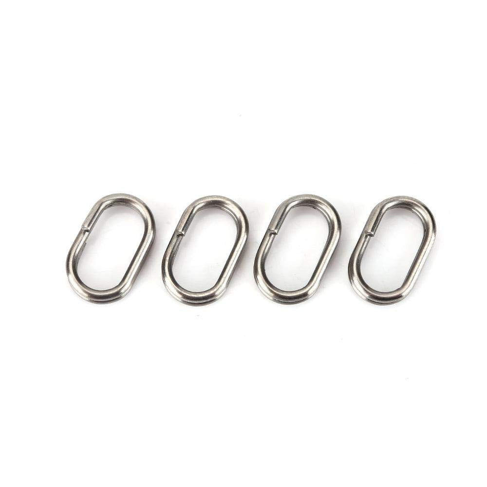 Stainless steel oval split rings with swivels for fishing tackle