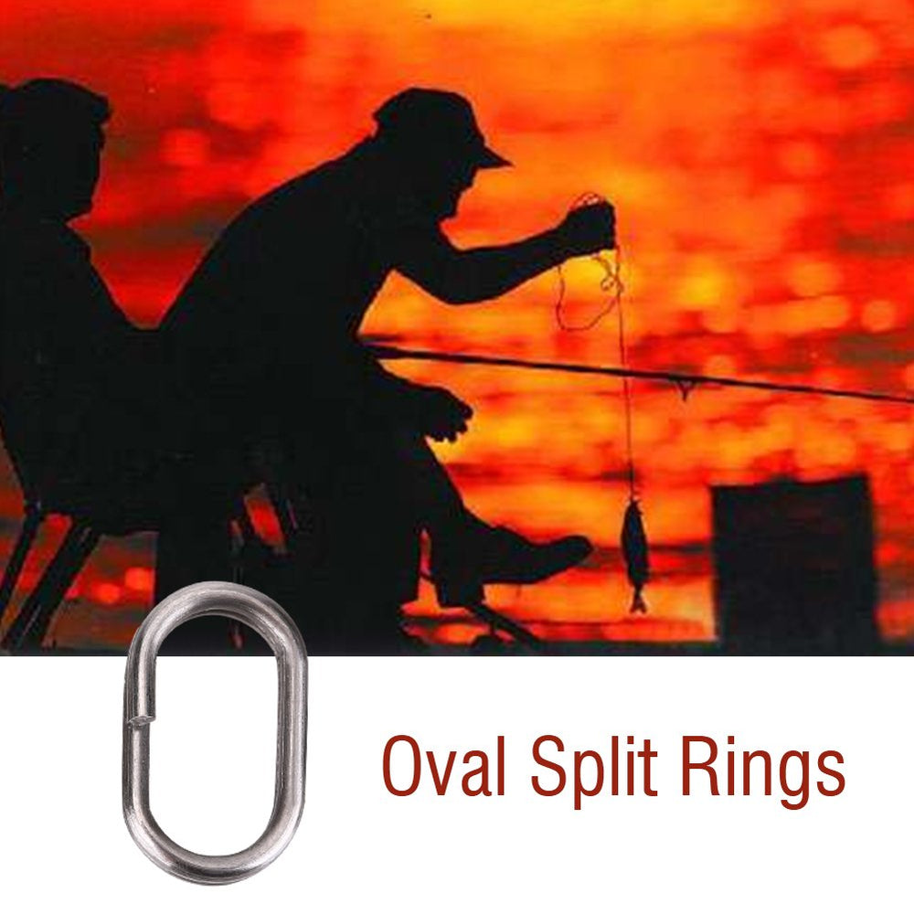 Close-up of 13 mm oval split rings