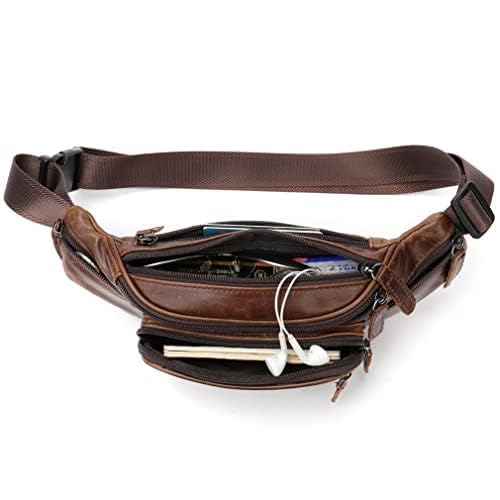 Hebetag leather fanny pack side pockets close-up showing convenient coin slots and compact design