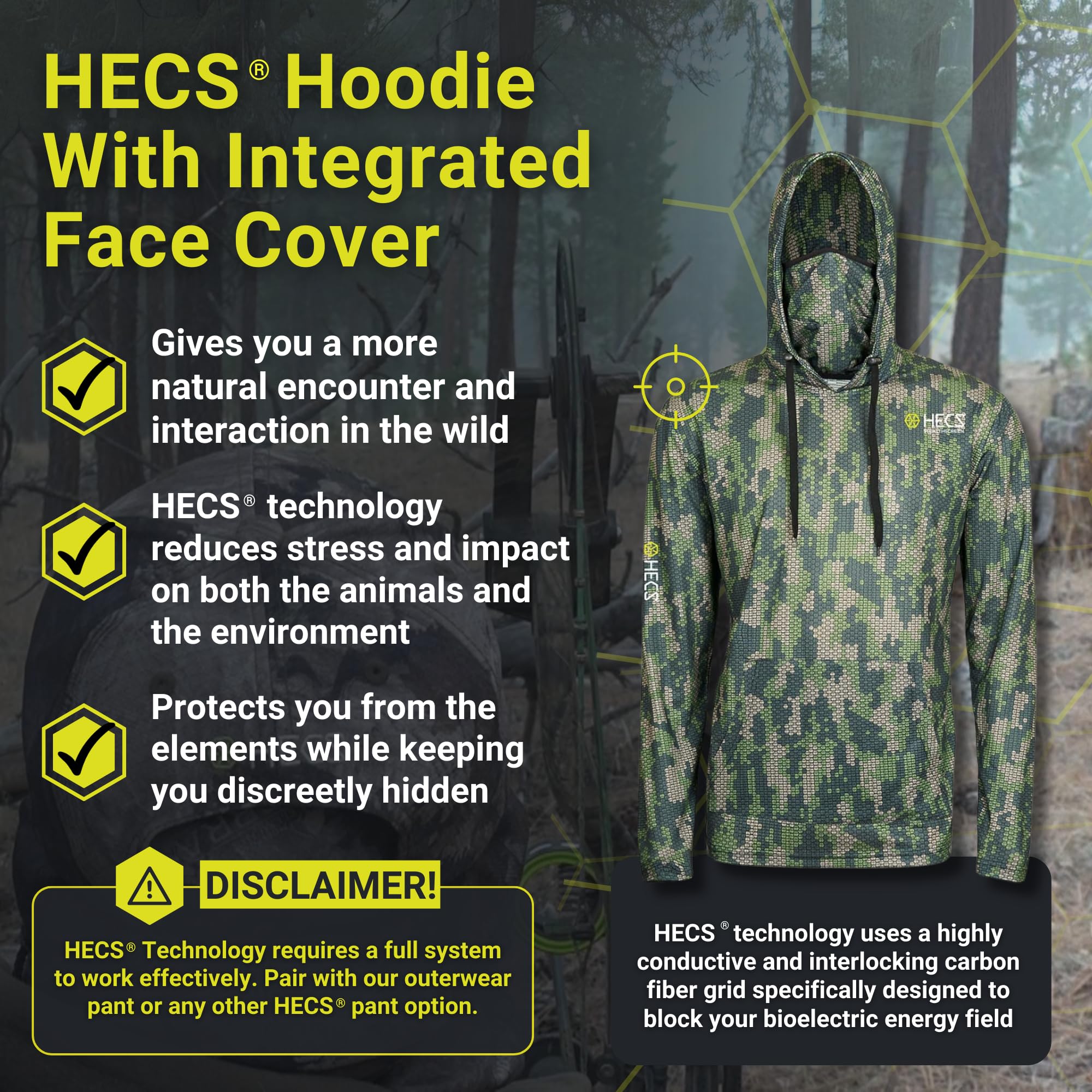 HECS HECStyle Stealth Hoodie front pocket keeps essential gear within reach