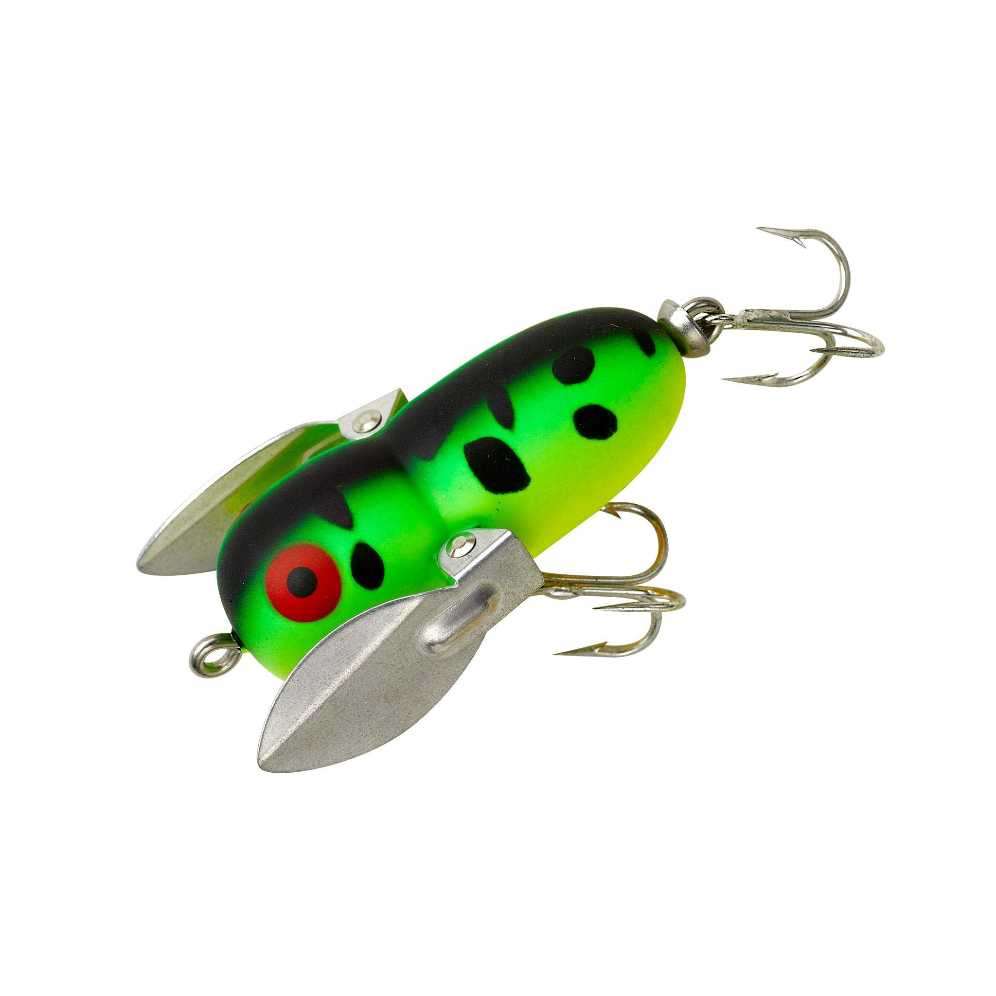 Heddon Crazy Crawler topwater lure in fluorescent green crawdad delivering wild surface action