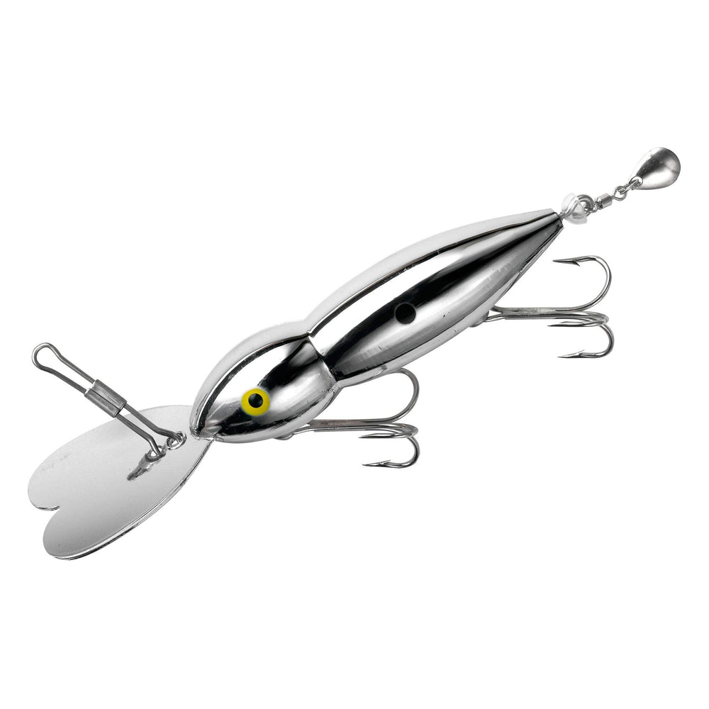Heddon Magnum Hellbender lure in silver, front view, highlighting the heart-shaped lip for deep diving