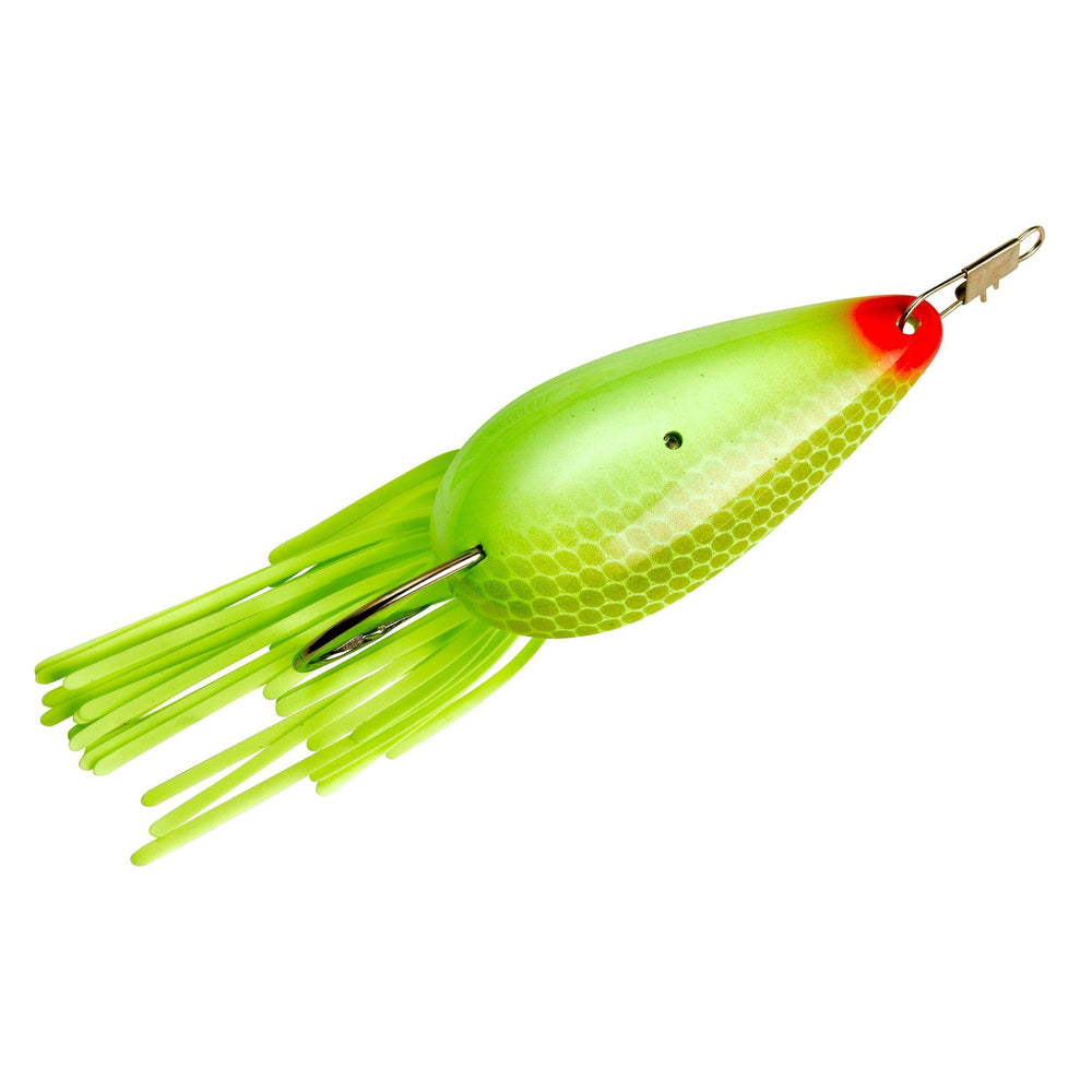 Heddon Moss Boss lure glides over heavy cover to entice bass and muskies.