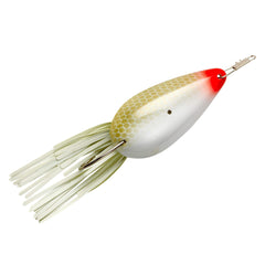 Heddon Moss Boss lure, white scaled 3in 3/8oz glides through dense cover to attract lunkers