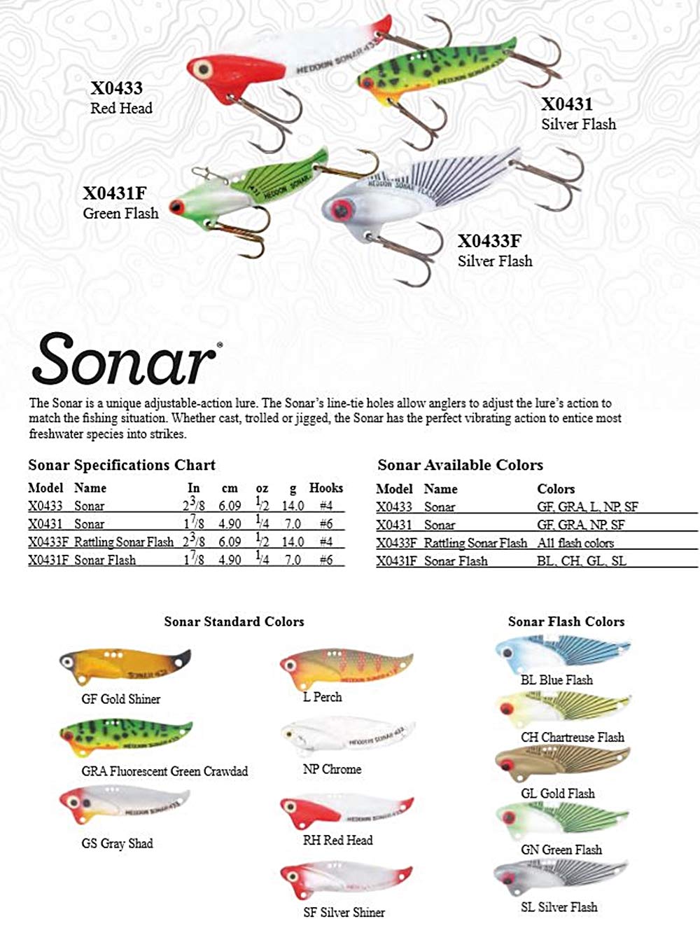 Gold Flash finish on Heddon Sonar Flash lure highlighting vibration and depth versatility