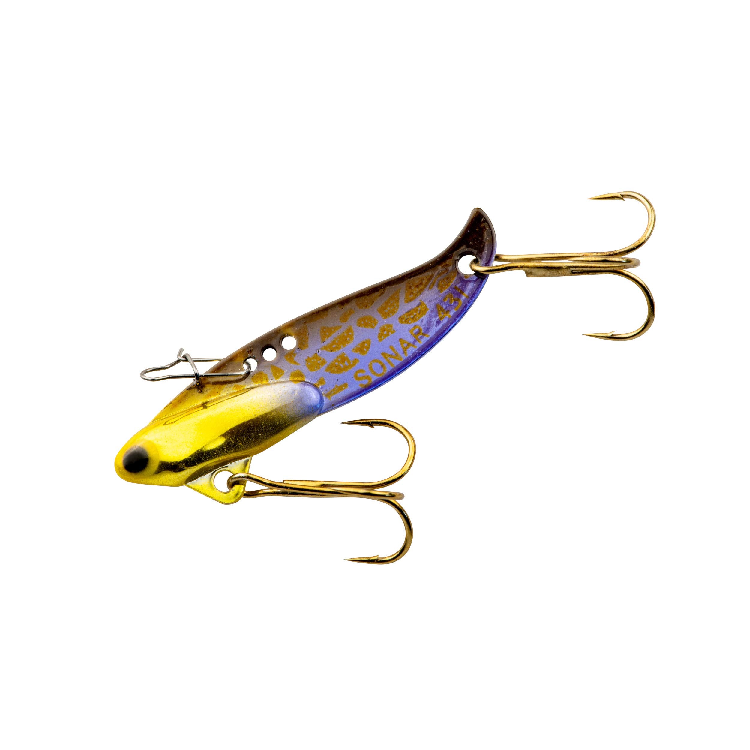 Heddon Sonar lime purple shad 1-7/8in in action, ideal for versatile freshwater casting.