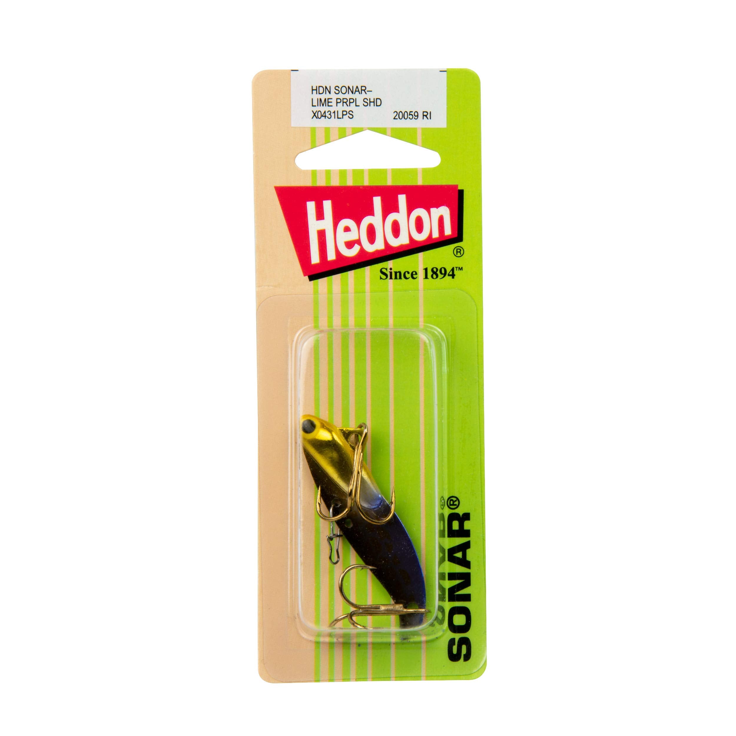 Heddon Sonar lime purple shad side view shows adjustable action for trolling or jigging.