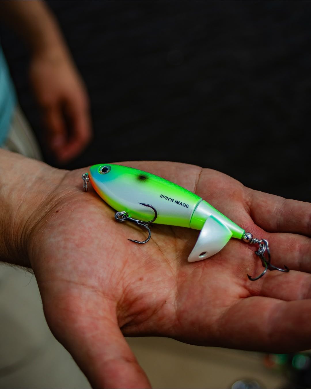 Heddon Spin'N Image topwater commotion appeals to cruising bass on calm days.