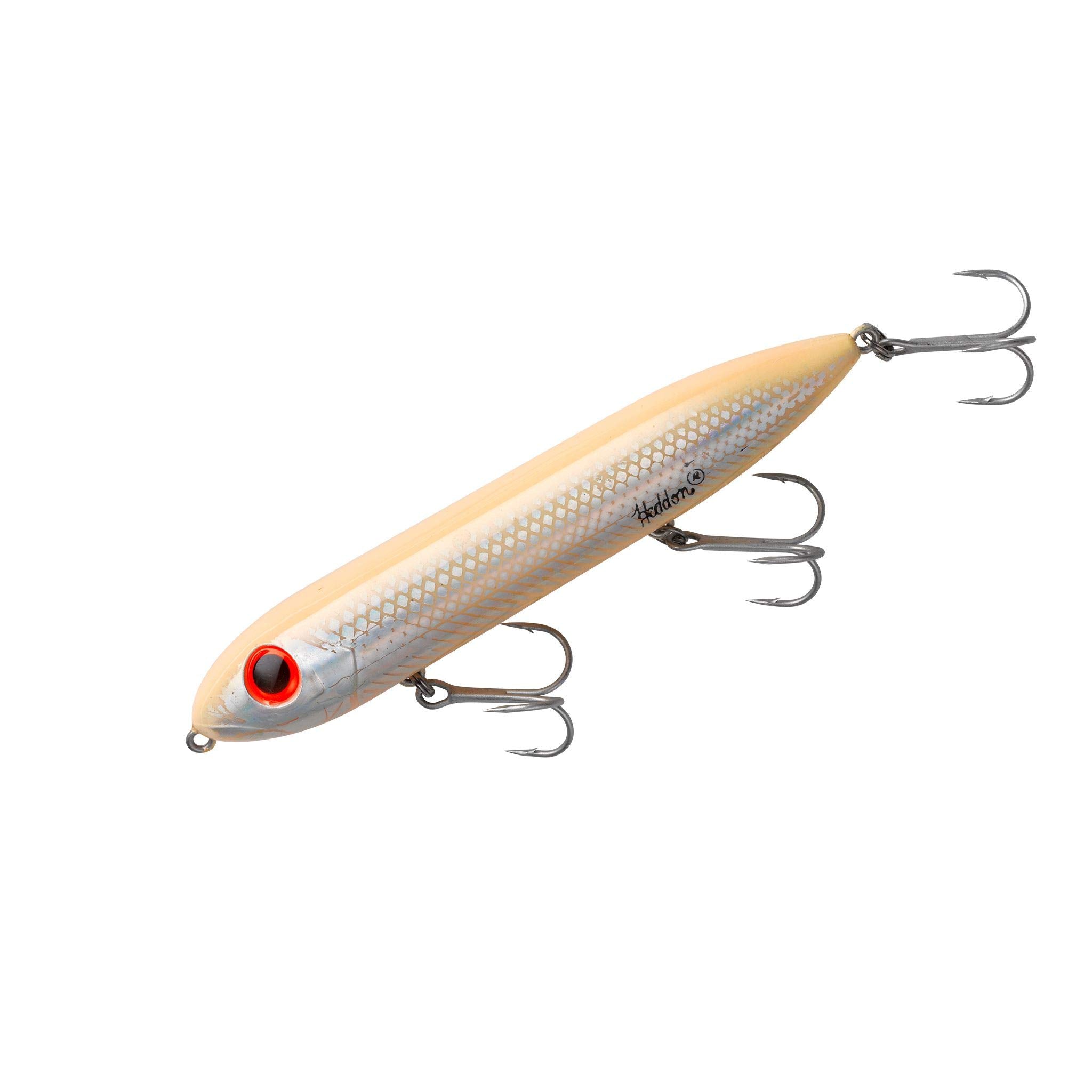 Heddon Super Spook topwater lure Bone/Silver 7/8 oz - front view