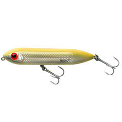 Heddon Super Spook Jr bone-silver finish close-up shows realistic surface look