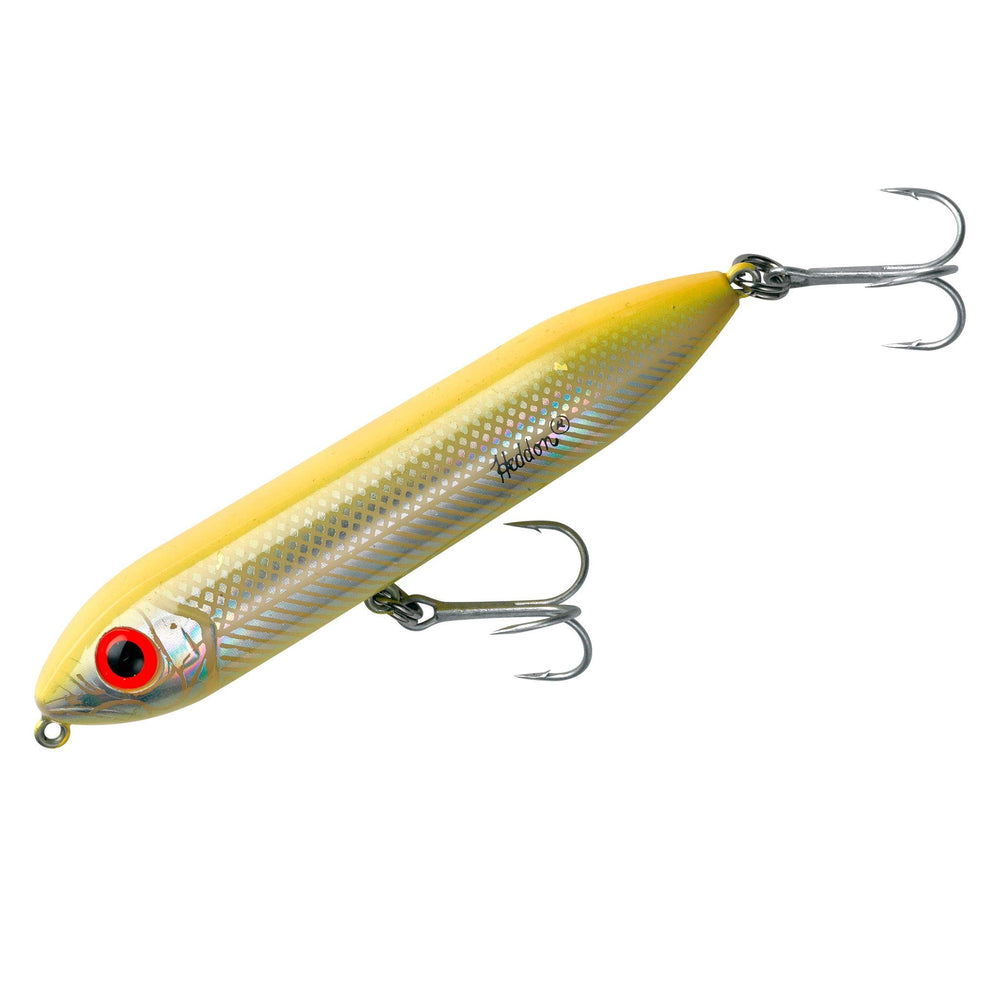 Heddon Super Spook Jr bone-silver topwater lure ready for surface action