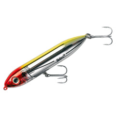 Heddon Super Spook Jr clown topwater lure front view shows bold wake visibility