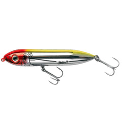 Heddon Super Spook Jr clown topwater lure side profile highlights compact, versatile design