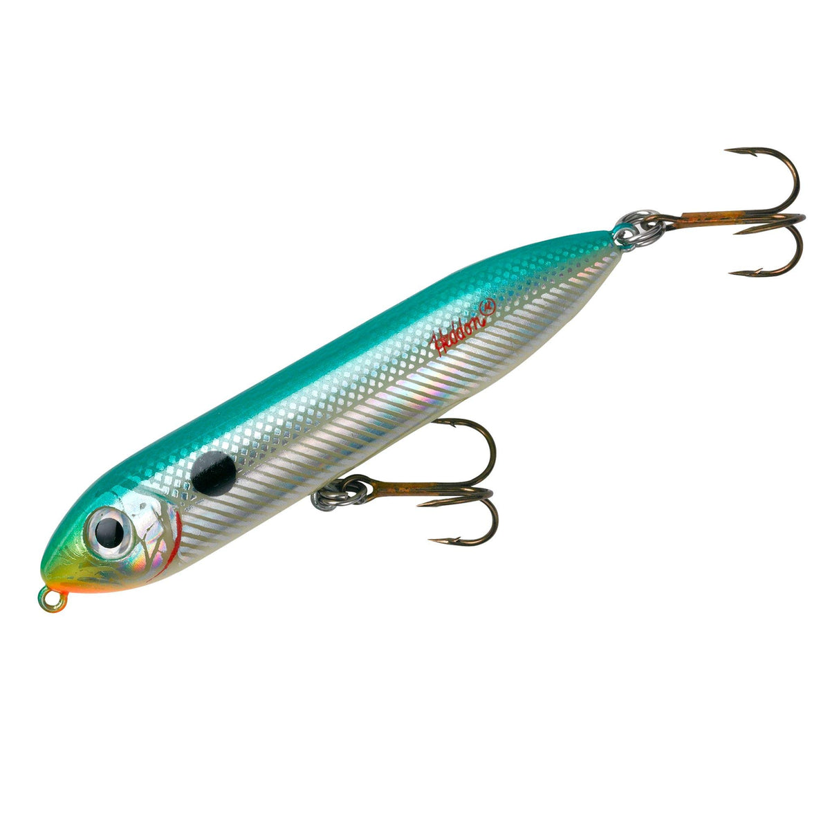 Heddon Super Spook Jr topwater lure ready for explosive surface strikes.