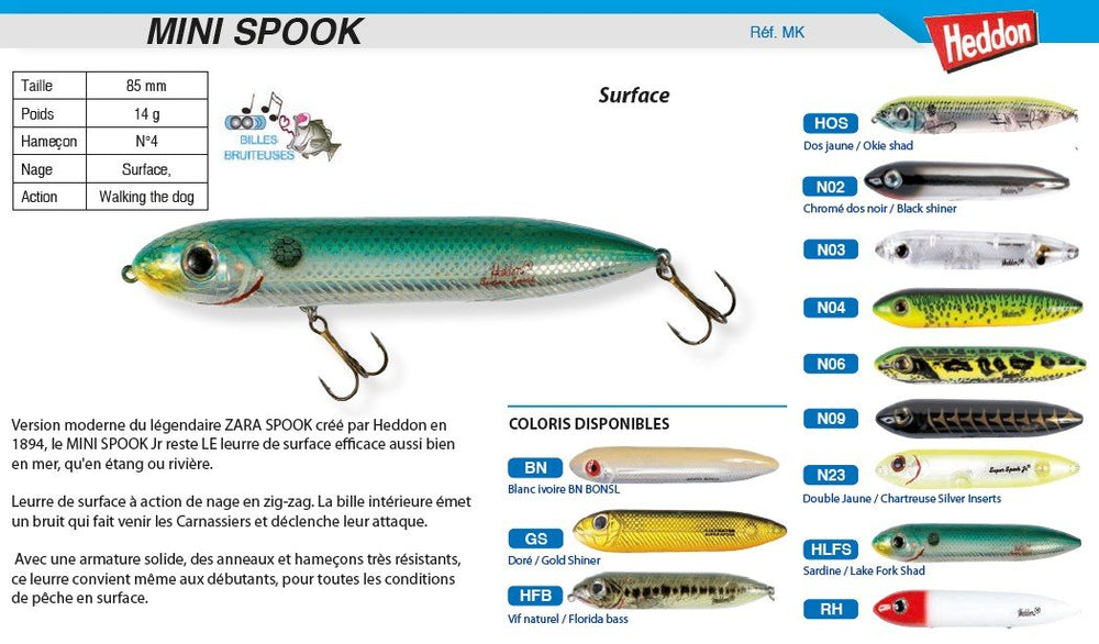 Two sharp hooks on the Super Spook Jr maximize strikes.
