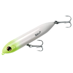 Heddon Super Spook Jr lure in white/chartreuse head for topwater fishing