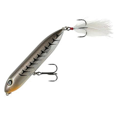 Heddon Super Zara Spook Rupture 4.5 inch side profile showing fixed tail weight.